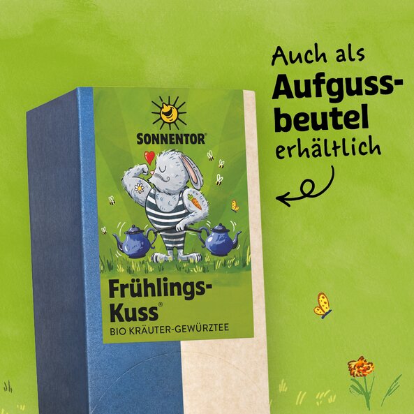 Frühlingskuss Bio Kräutertee von SONNENTOR, lose, auch als Aufgussbeutel erhältlich