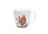 Foto vom Ostern Teebecher. Darauf zu sehen ist ein Osterhase mit einem Korb voller Ostereier am Rücken und einer Tasse Tee in der Hand.